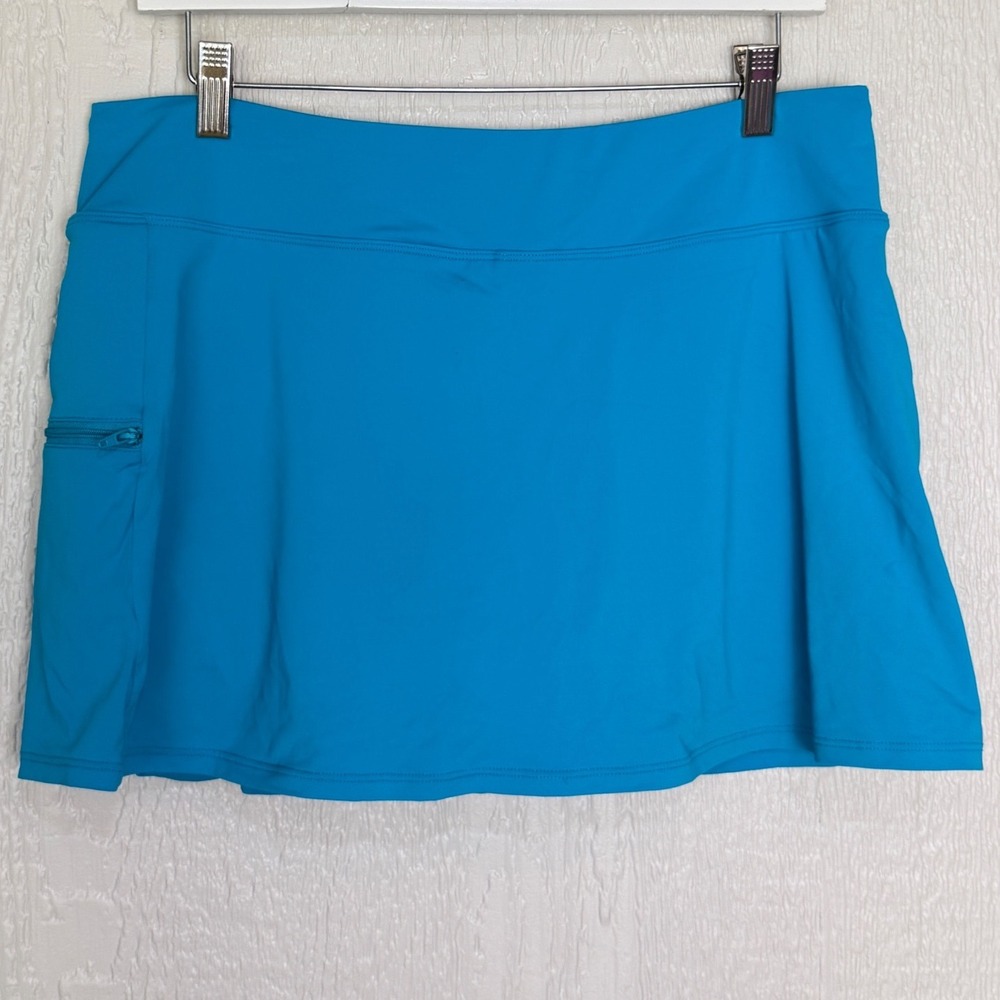 Beach House Womens Turquoise Blue Golf Tennis Skirt with Built-in Brief Size 12
